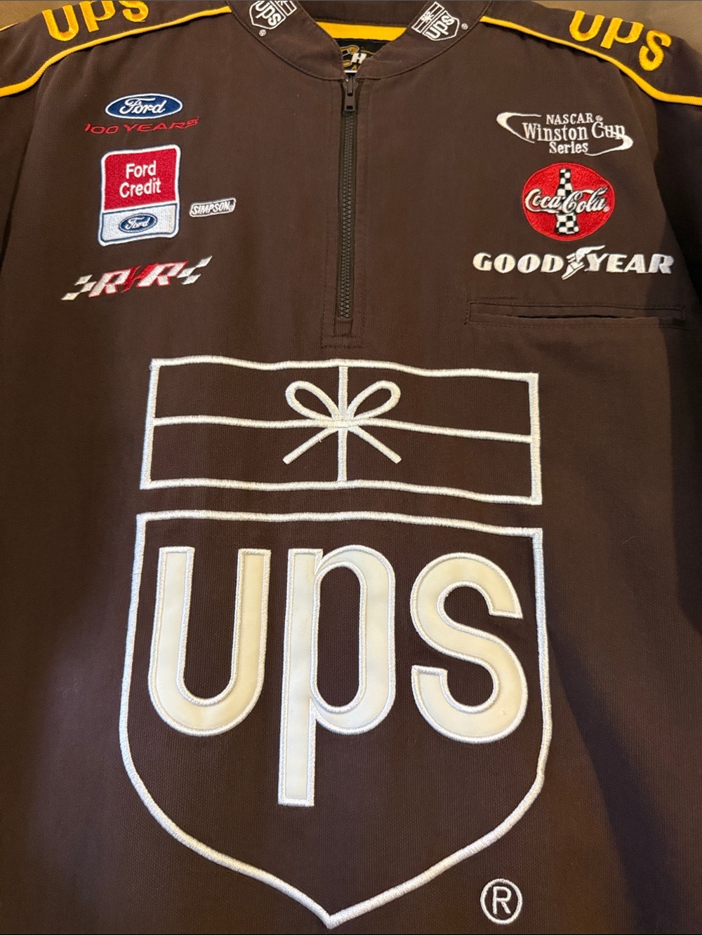Chase Authentics UPS Brown Short Sleeve Racing Shirt - Picture 2 of 9